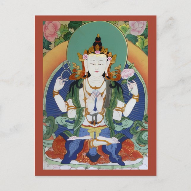 Carte Postale Chenrezig Bodhisattva de la compassion divinité ti (Devant)