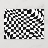 Chèques en noir et blanc ondulés