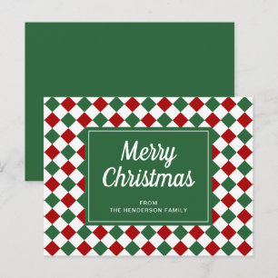Carte Postale Chèques rouges rouges classiques Motif Noël