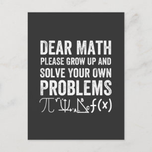 Carte Postale Cher maths S'IL VOUS PLAÎT grandir