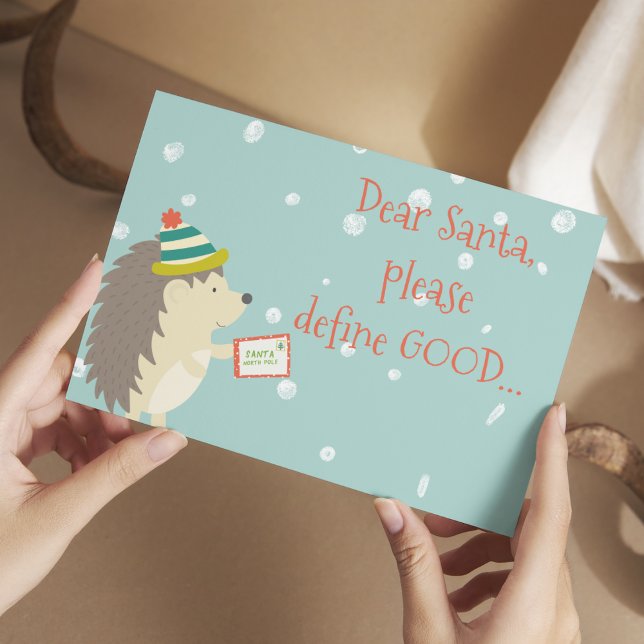 Carte Postale Cher Père Noël, définissez Good ! Noël drôle (Créateur téléchargé)