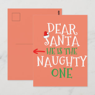 Carte Postale Cher Père Noël, Il Est Le Mauvais Qui Correspond A