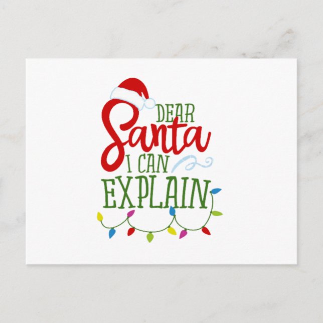 Carte Postale Cher Père Noël, Je Peux Expliquer (Devant)