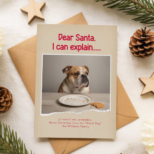 Carte Postale Cher Père Noël, je peux expliquer Photo de chien d