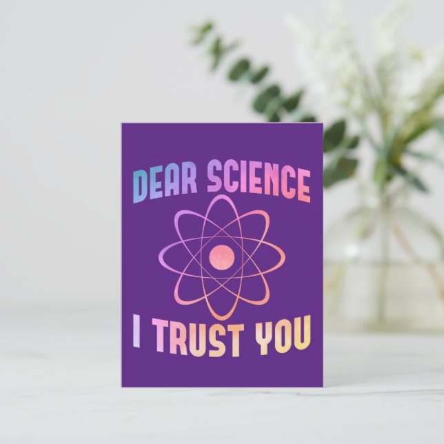 Carte Postale Cher Science Je Vous Fais Confiance - Science Drôl (Debout devant)
