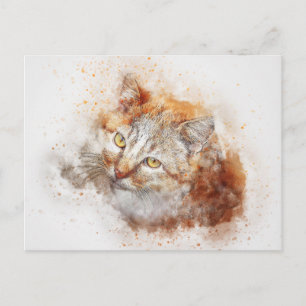 Carte Postale Chercher Kitty   ABSTRAIT   Aquarelle