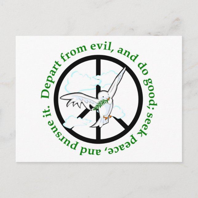 Carte Postale Chercher la paix et la poursuivre le don chrétien (Devant)