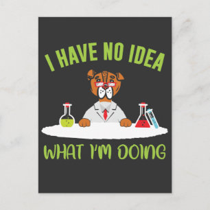 Carte Postale Chercheur de chien Funny Animal Pun Chemist