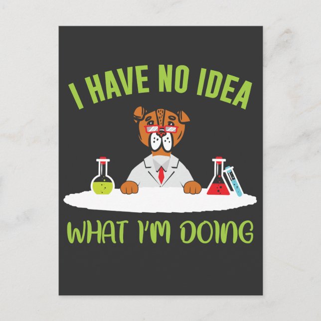 Carte Postale Chercheur de chien Funny Animal Pun Chemist (Devant)