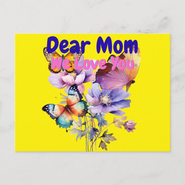 Carte Postale Chère maman, nous t'aimons (Devant)