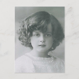 Carte Postale Chérie Petite fille Curly cheveux Vintage PC de st