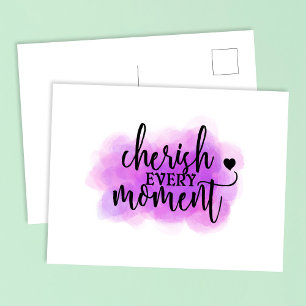 Carte Postale ‘Cherish every Moment’ Quote Postcard