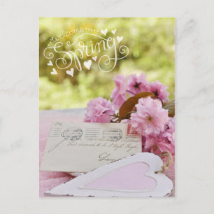 Carte Postale Cherry Blossom Loveletter Texte de printemps