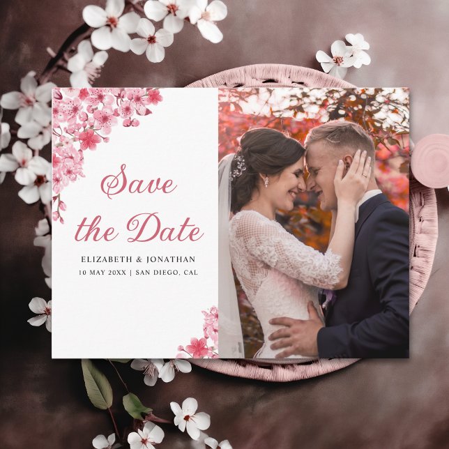 Carte Postale Cherry Blossom – Romantic Floral Wedding (Créateur téléchargé)