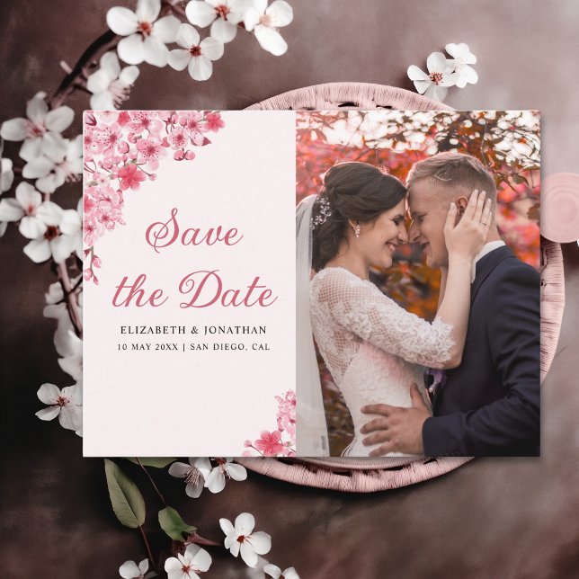 Carte Postale Cherry Blossom – Romantic Floral Wedding (Créateur téléchargé)
