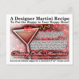 Carte postale Cherry Cola Martini Recette