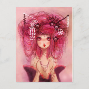 Carte Postale Cherry geisha