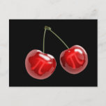 Carte Postale Cherry Pi<br><div class="desc">Amusez-vous avec les mathématiques ! Deux cerises rouge vif avec le symbole pour pi. Pi Day est le 14 mars.</div>