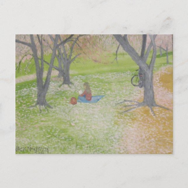 Carte Postale Cherry Trees - Le Lecteur (Devant)