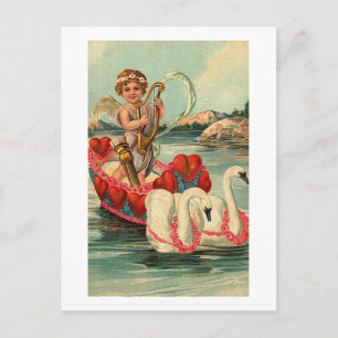 Carte Postale Cherub avec Swan Boat