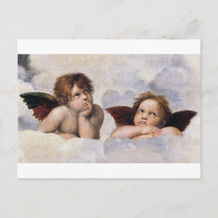 Carte Postale Chérubins, anges ailés peinture de Raffael 