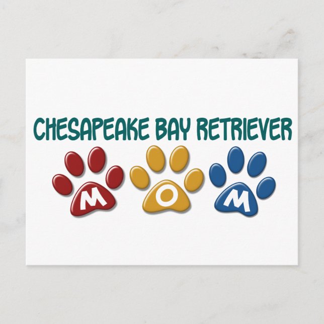 Carte Postale CHESAPEAKE BAY RETRIEVER Maman Empreinte de patte  (Devant)