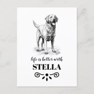 Carte Postale Chesapeake Bay Retriever Nom du chien personnalisé