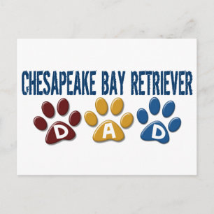Carte Postale CHESAPEAKE BAY RETRIEVER Papa Empreinte de patte 1