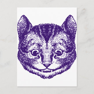 Carte Postale Cheshire Chat Enclavé violet