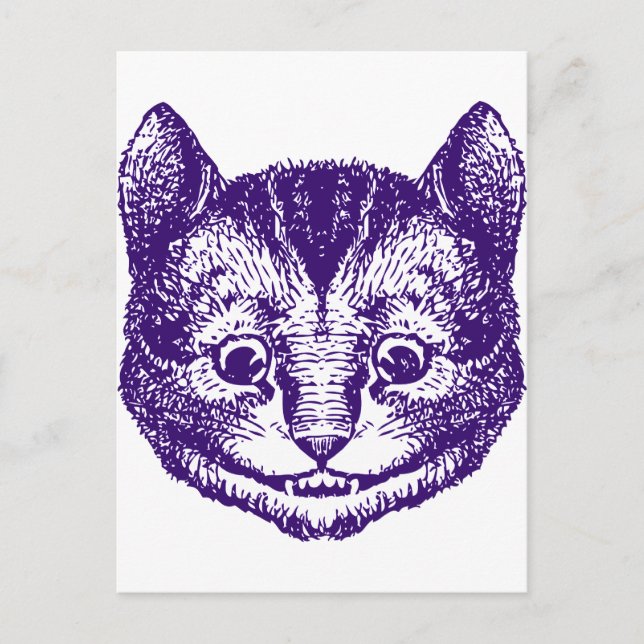 Carte Postale Cheshire Chat Enclavé violet (Devant)