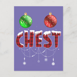 Carte Postale Chest Nuts Christmas Red Plaid Matching Couple Che