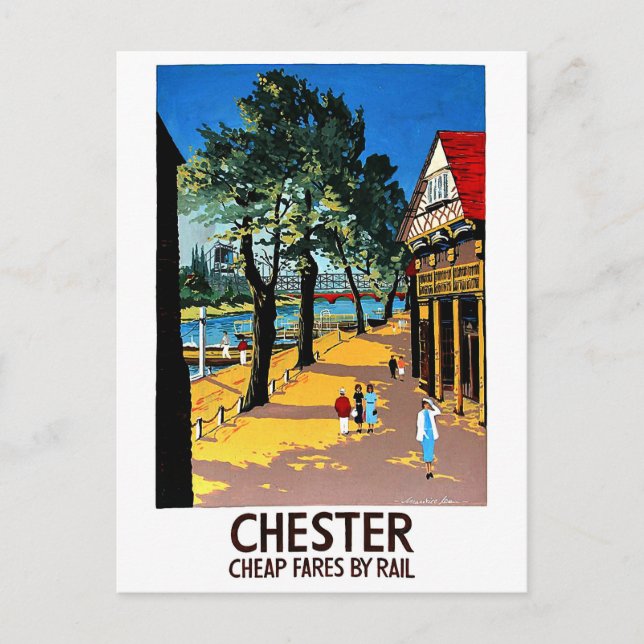 Carte Postale Chester, Angleterre, quai de ville, gare (Devant)