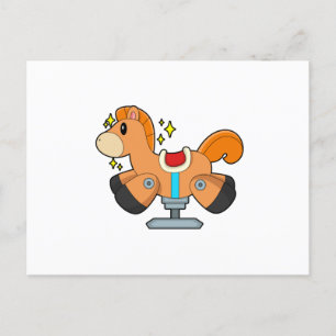 Carte Postale Cheval à bascule