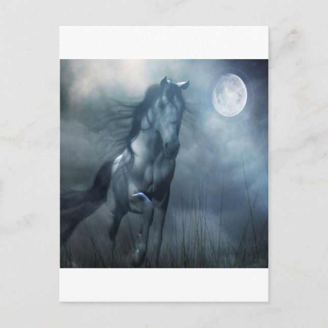 Carte Postale Cheval Abstrait animal lune (Devant)