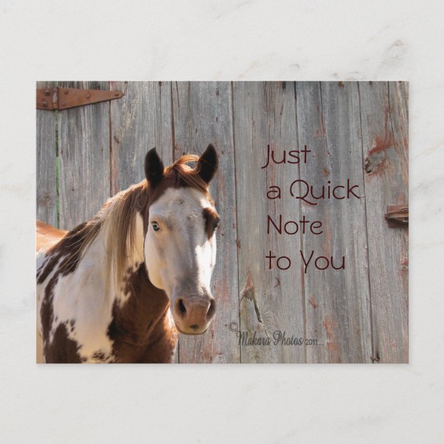 Carte postale Cheval & Barnwood - cutomize (Devant)