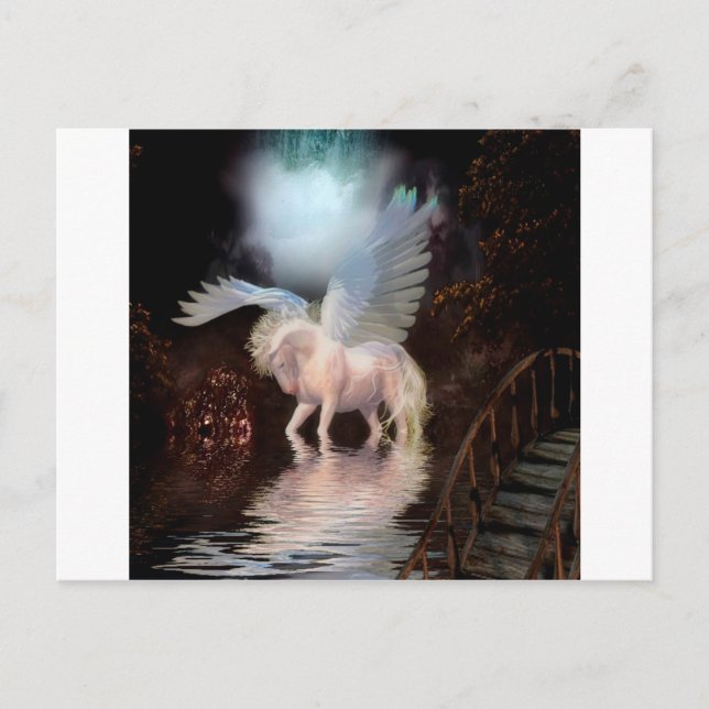 Carte Postale Cheval blanc d'ange Abstrait (Devant)