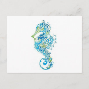 Carte Postale Cheval bleu Abstrait