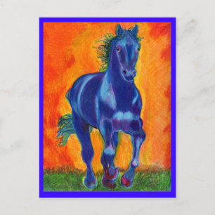 Carte Postale Cheval Bleu Brillian