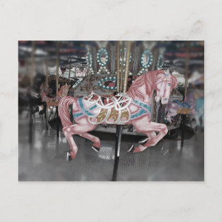 Carte Postale Cheval carrousel rose