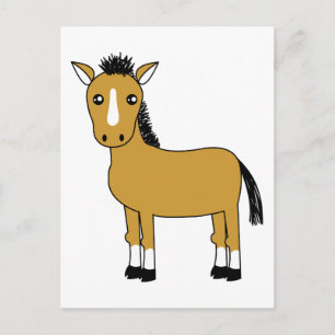 Carte Postale Cheval Cartoon mignon