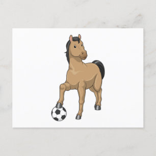 Carte Postale Cheval comme joueur de football avec Soccer