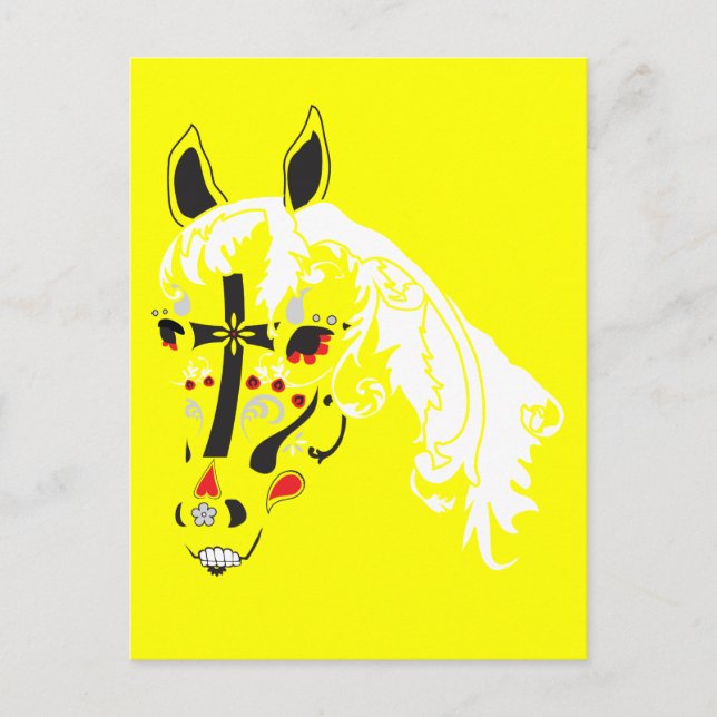 Carte Postale cheval crâne à sucre (Devant)