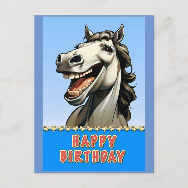 Carte Postale cheval d'anniversaire (Devant)