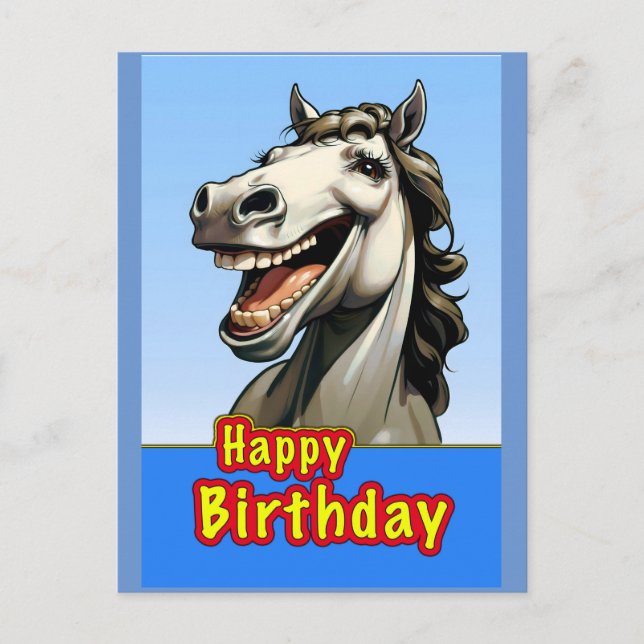 Carte Postale cheval d'anniversaire (Devant)