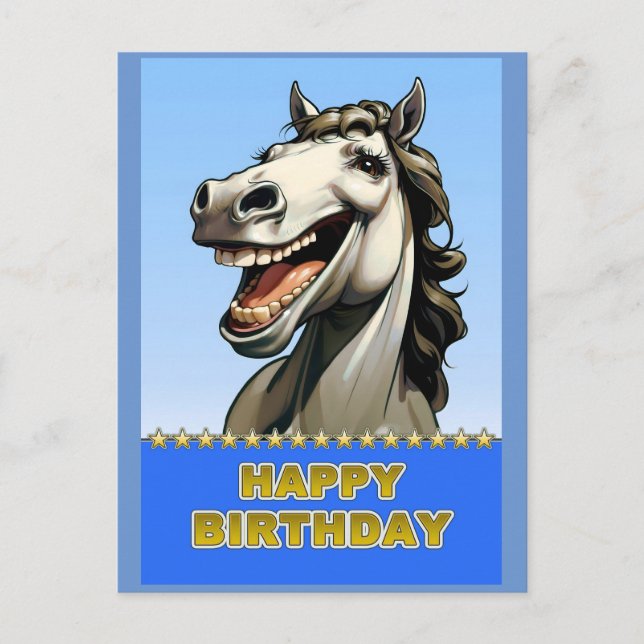 Carte Postale cheval d'anniversaire (Devant)