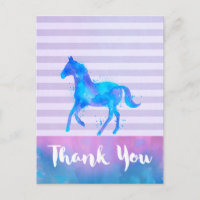 Cheval d'aquarelle sur le Merci horizontal de