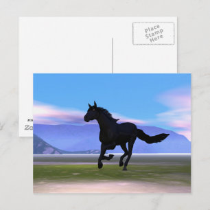 Carte Postale Cheval de Black Galloping