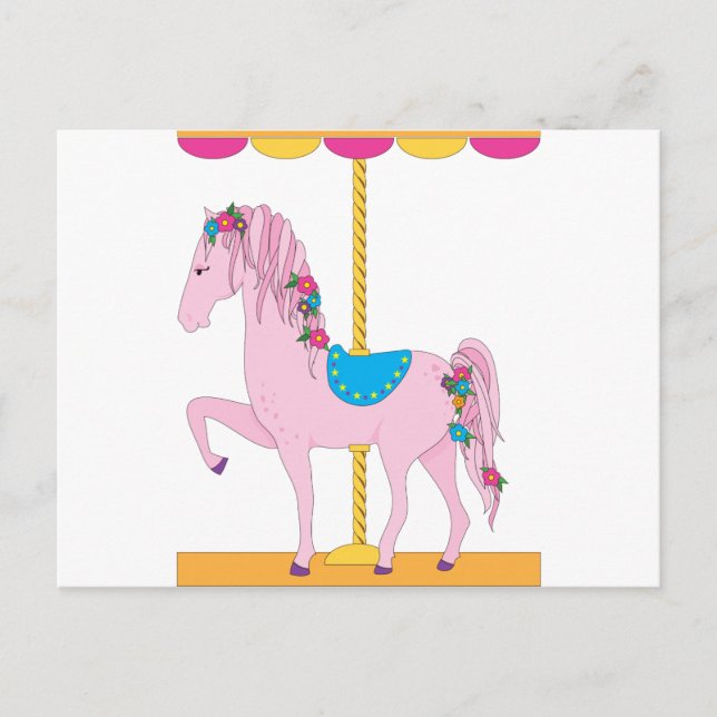 Carte Postale Cheval de carrousel (Devant)
