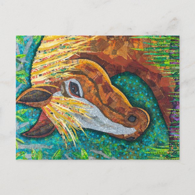 Carte Postale Cheval de châtaignes (Devant)