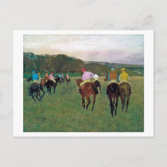 Carte Postale Cheval de course Longchamp, Edgar Degas (Devant)